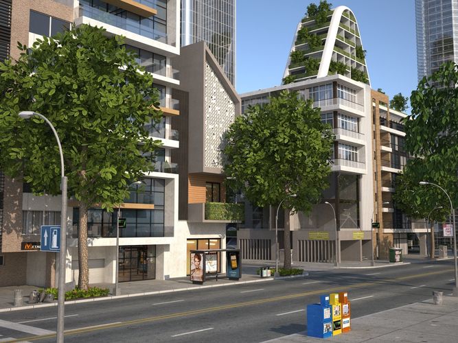 Belfort City Low-poly 3D model 3