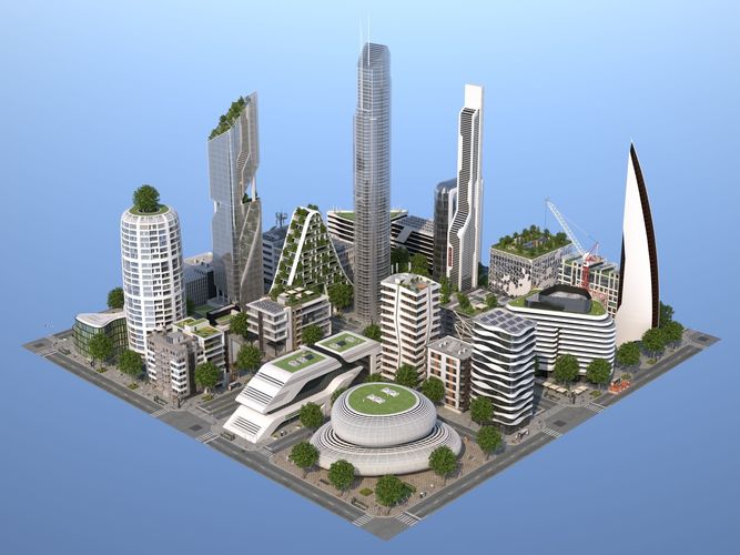 Belfort City Low-poly 3D model 2