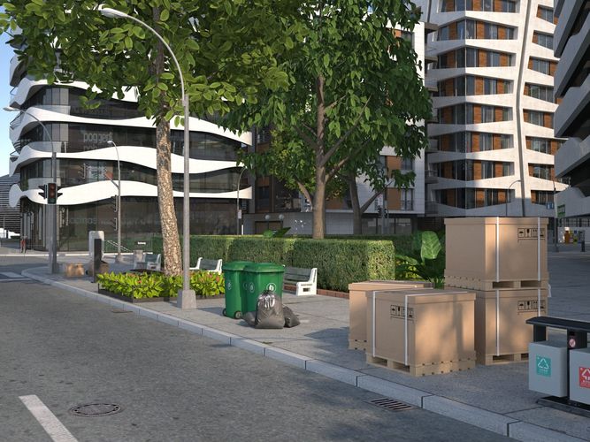 Belfort City Low-poly 3D model 6