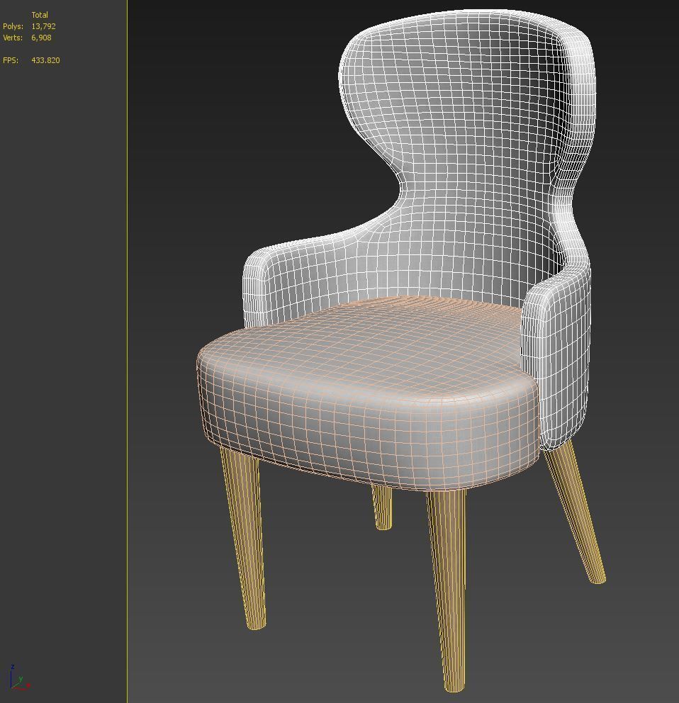 High-Quality Chair Low-poly 3D model_3