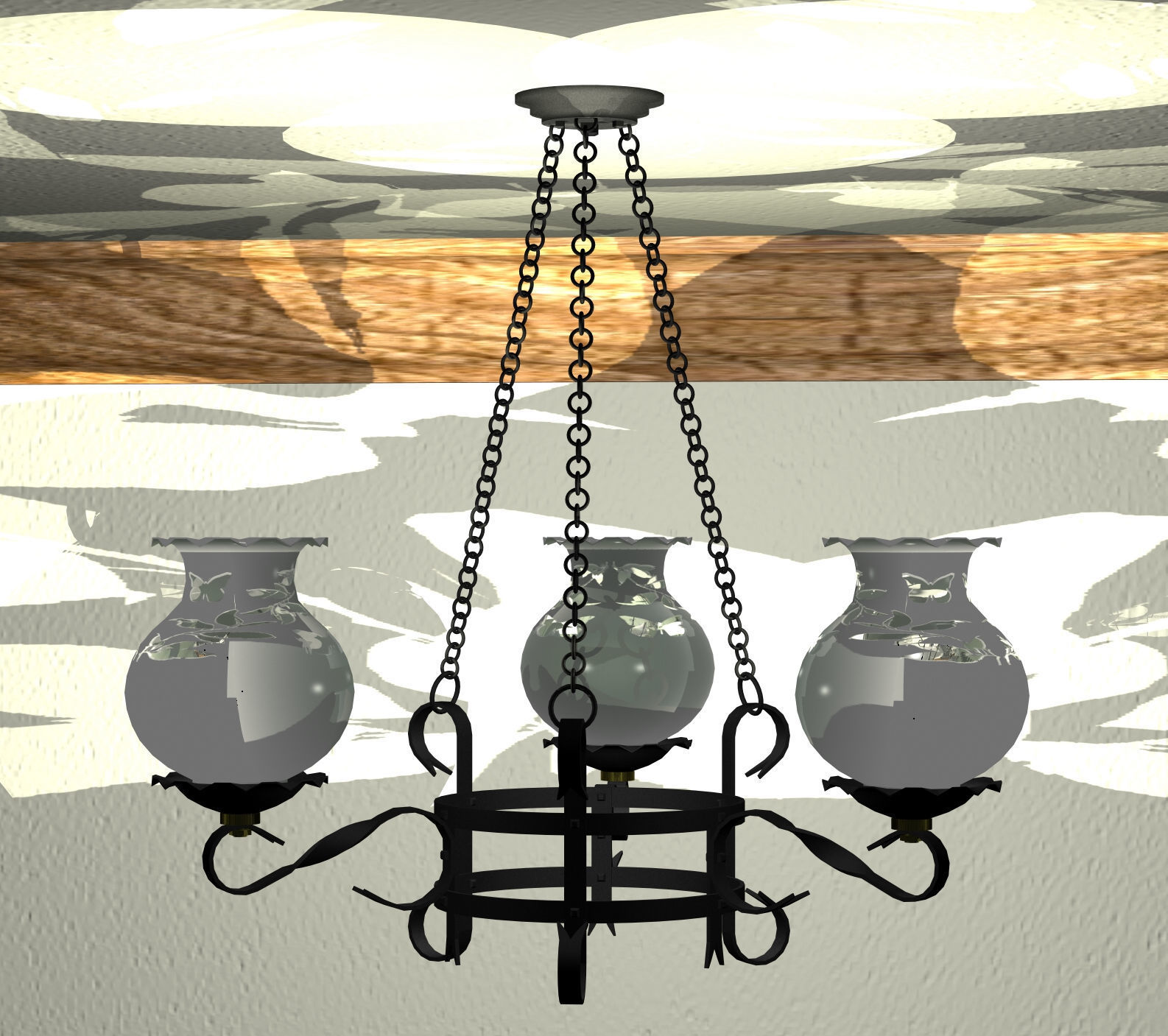 Wrought-iron chandelier 3D model_2