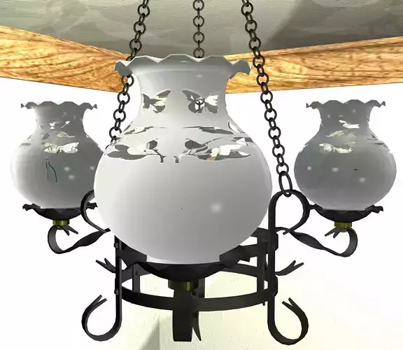 Wrought-iron chandelier 3D model