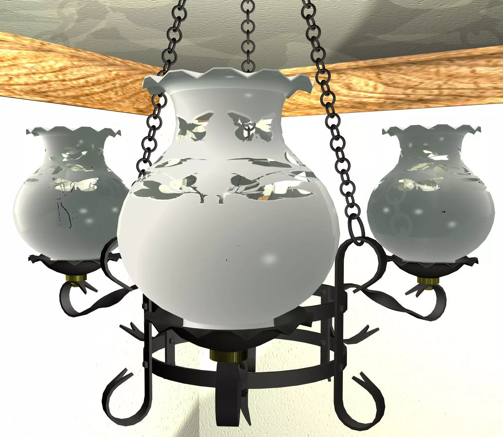 Wrought-iron chandelier 3D model_0