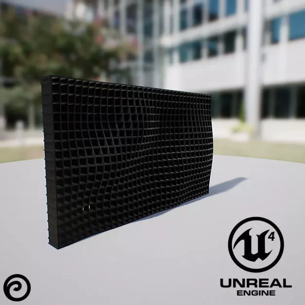 Waving Wall Panel A Low-poly 3D model_0