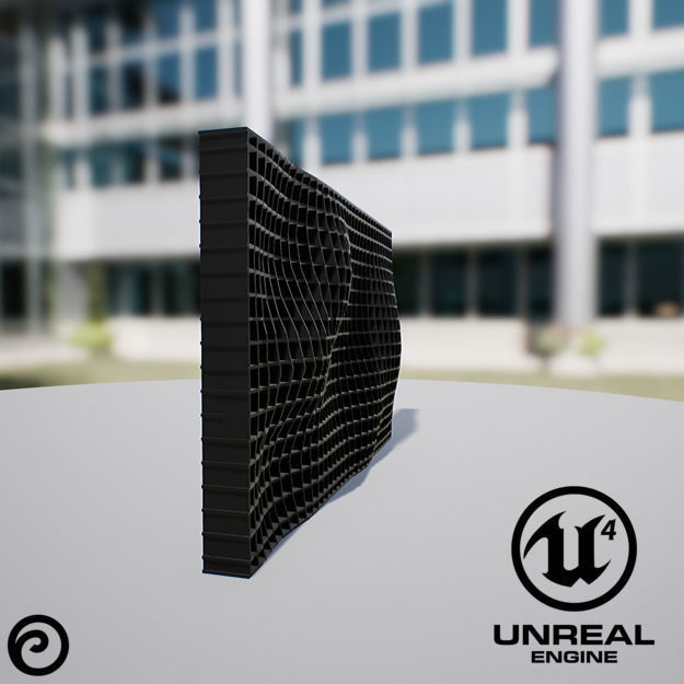 Waving Wall Panel A Low-poly 3D model_3