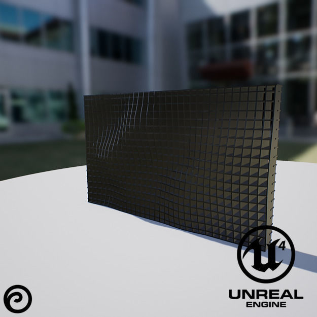 Waving Wall Panel A Low-poly 3D model_1
