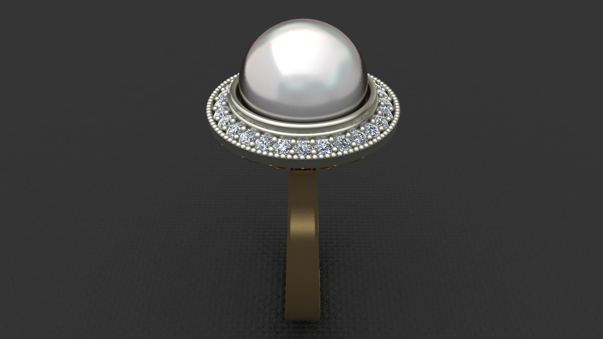 WHITE PEARL WOMAN RING  Free 3D print model_3