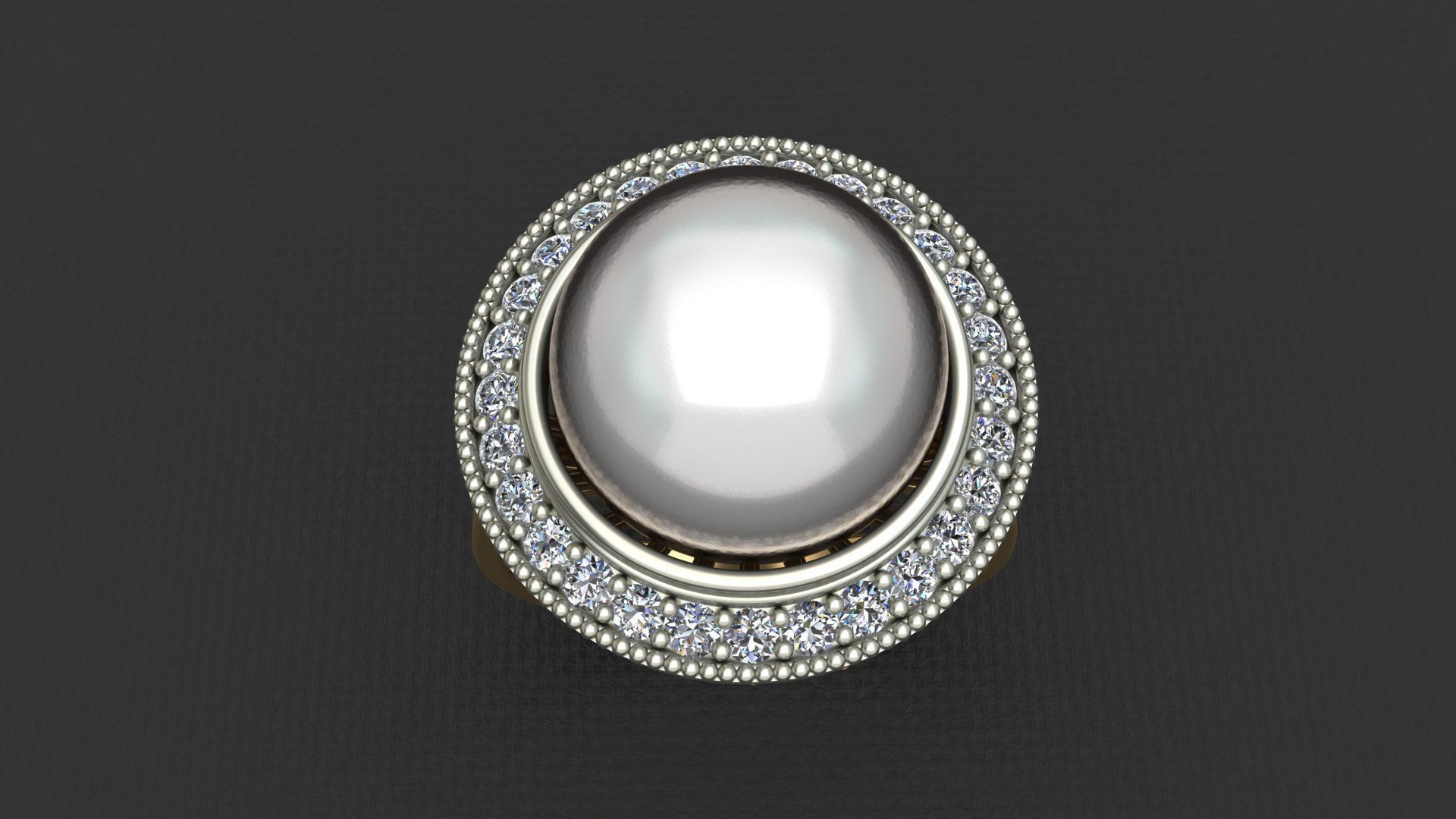 WHITE PEARL WOMAN RING  Free 3D print model_1