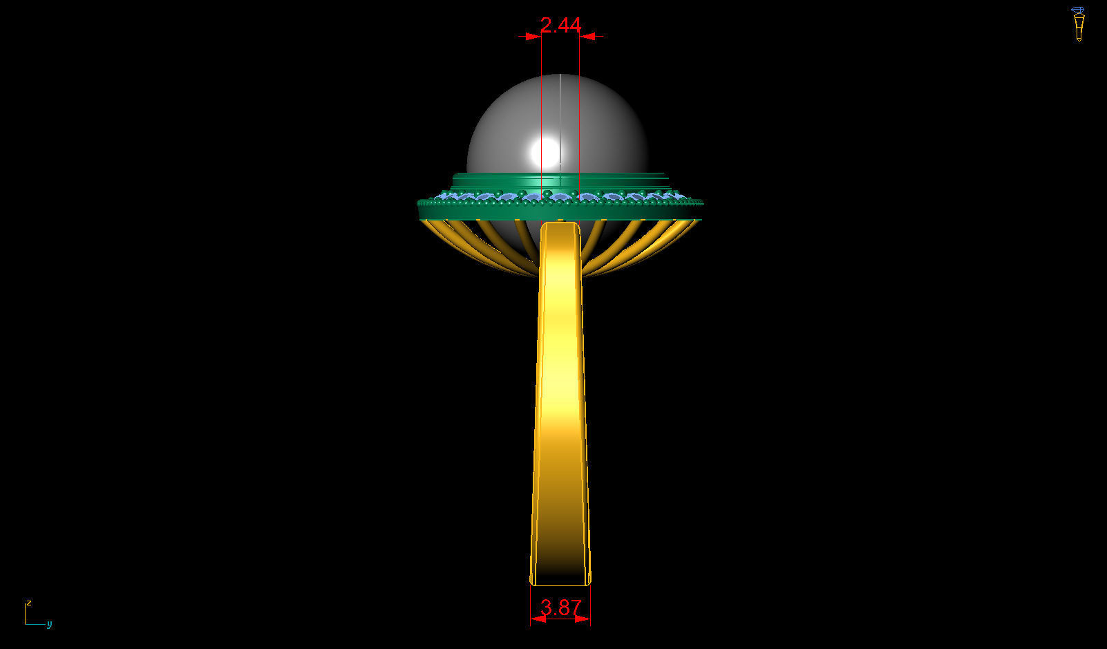 WHITE PEARL WOMAN RING  Free 3D print model_5