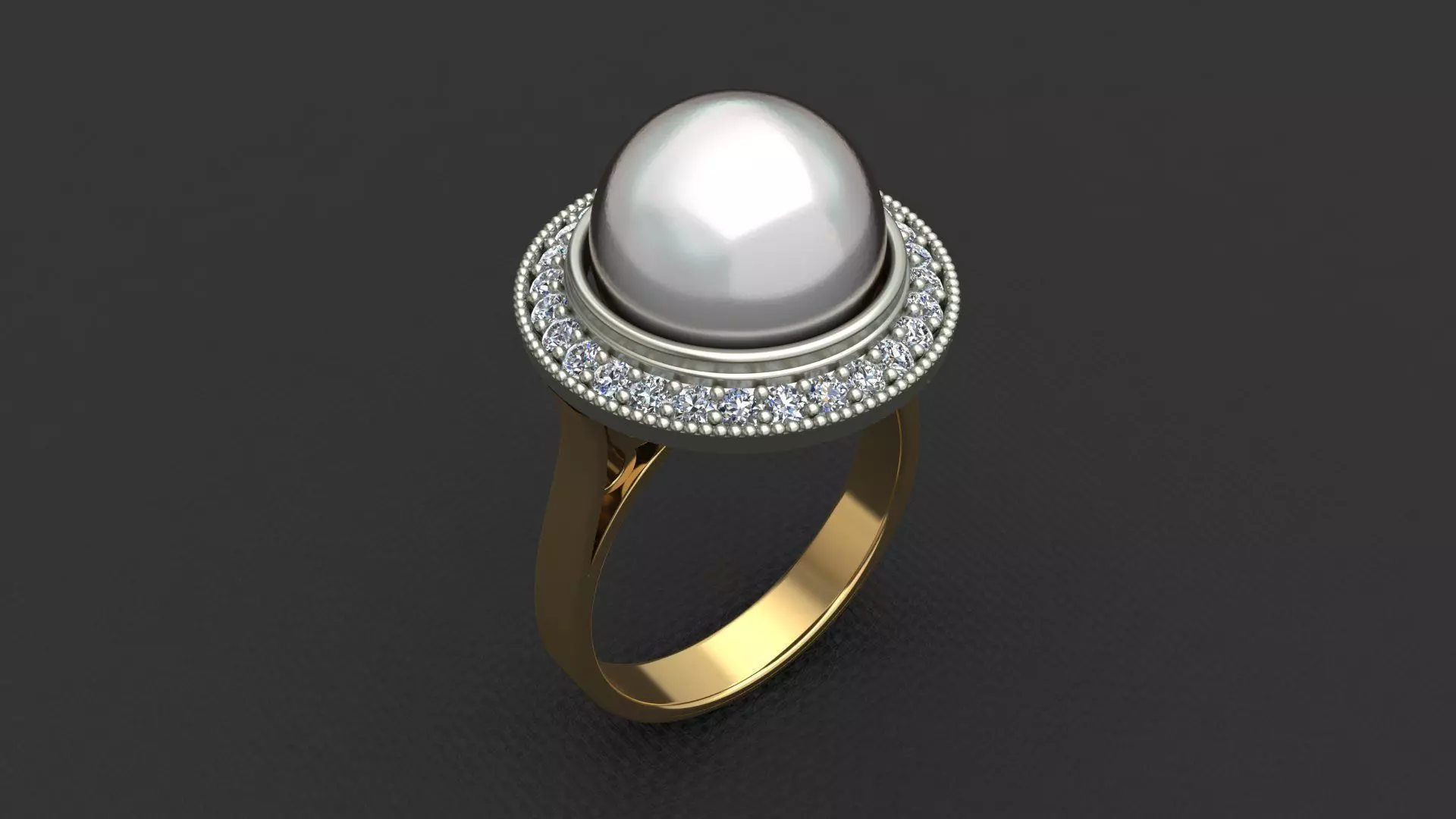 WHITE PEARL WOMAN RING  Free 3D print model_0