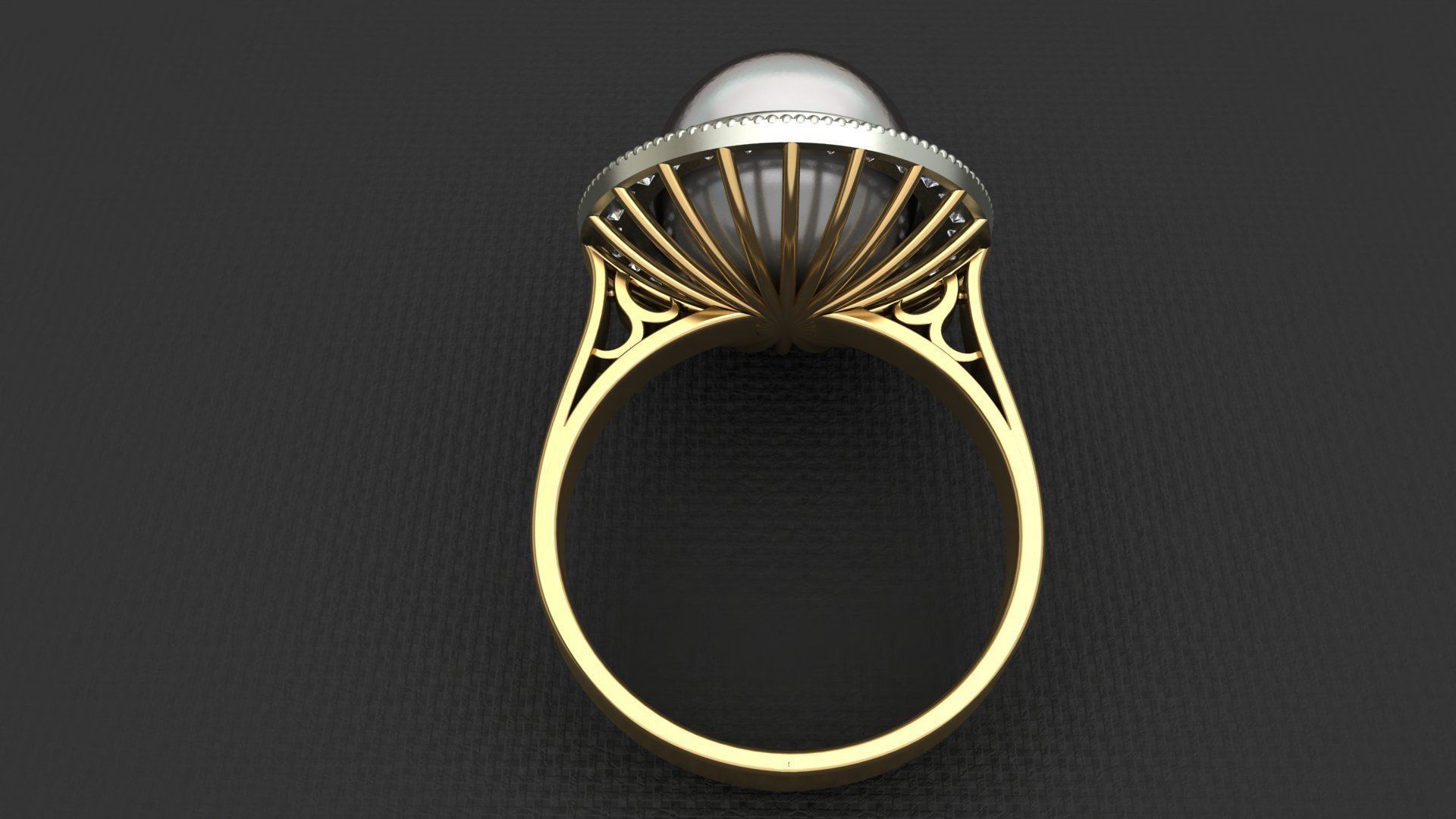 WHITE PEARL WOMAN RING  Free 3D print model_2