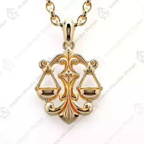 Libra Zodiac Sign Pendant 001-10 3D print model
