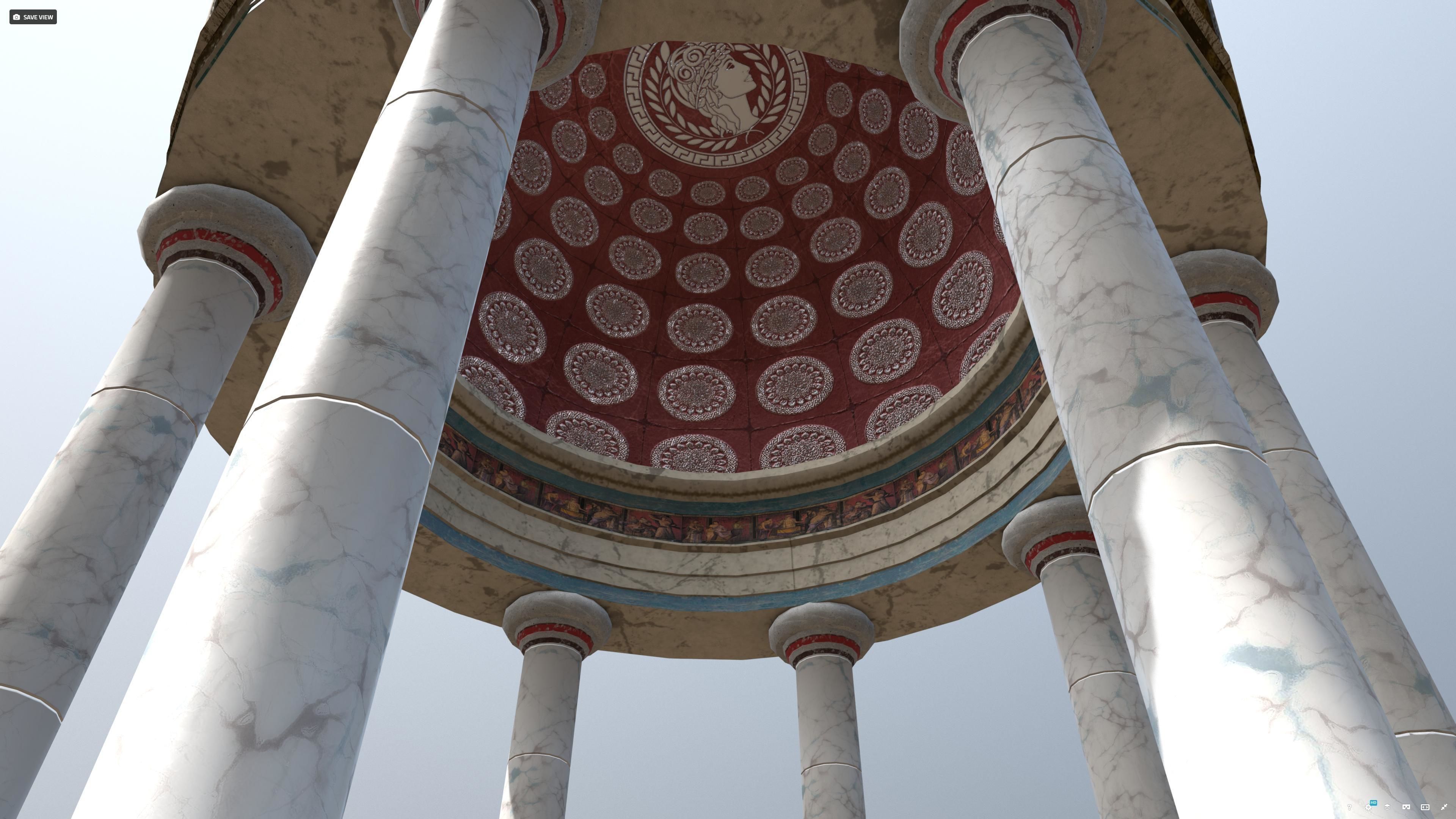 Ancient Greek Temple Gazebo Low-poly 3D model_3