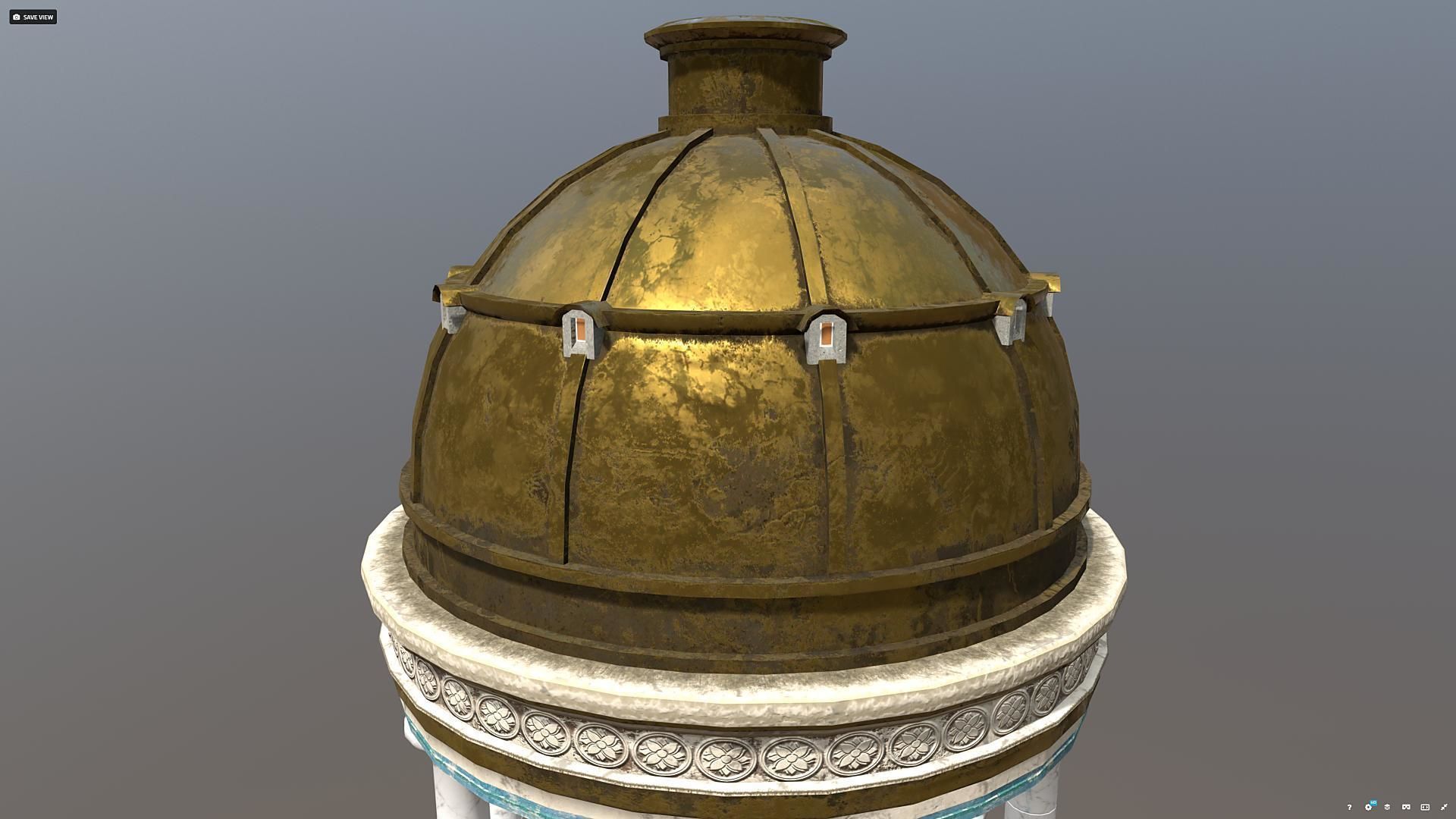 Ancient Greek Temple Gazebo Low-poly 3D model_6