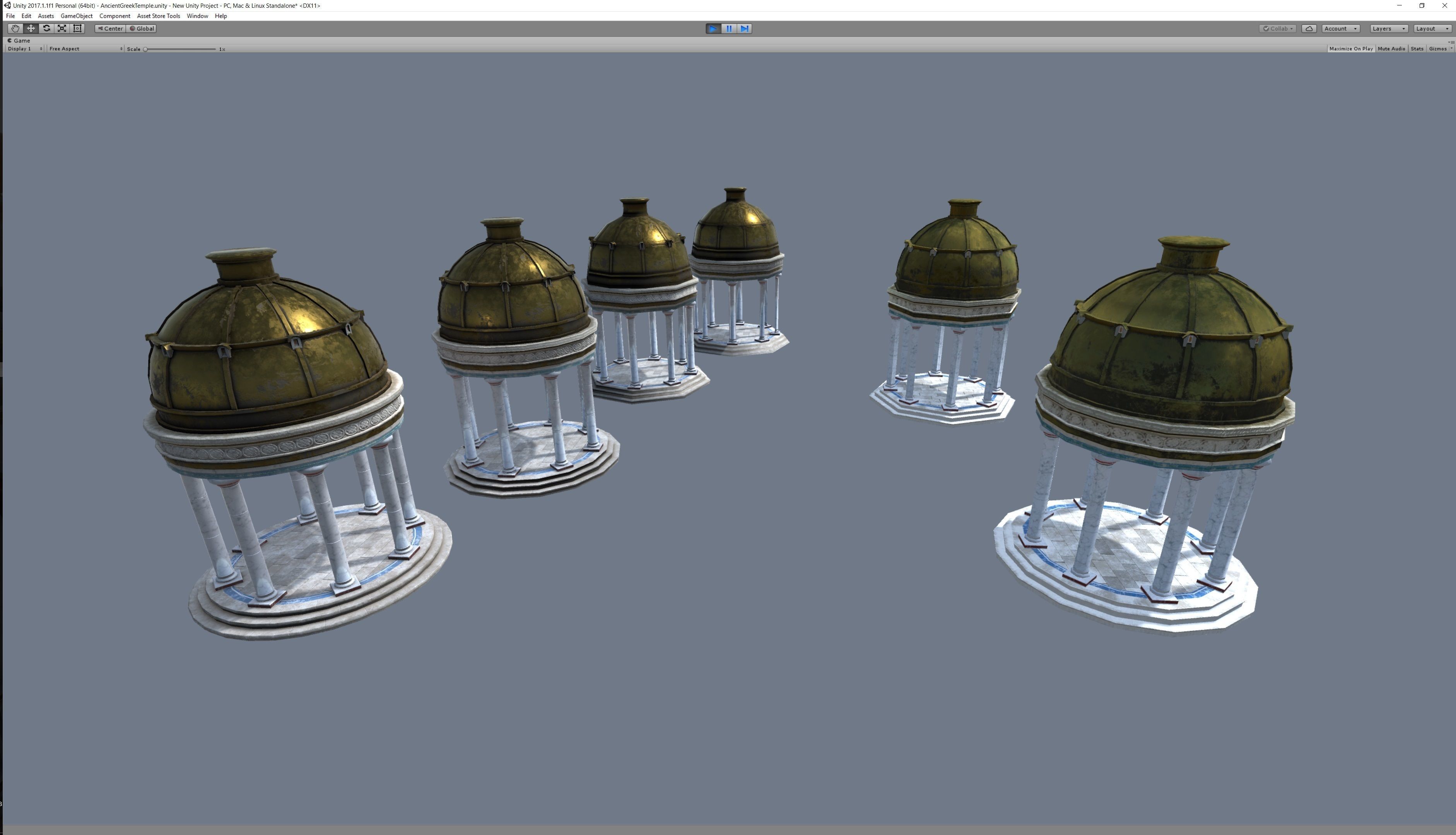 Ancient Greek Temple Gazebo Low-poly 3D model_11