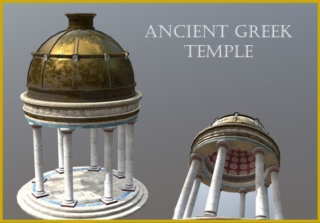 Ancient Greek Temple Gazebo Low-poly 3D model