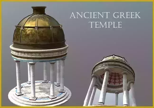 Ancient Greek Temple Gazebo Low-poly 3D model
