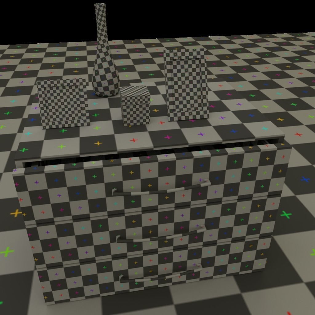 Drawers 4 with bonus objects 3D model_6