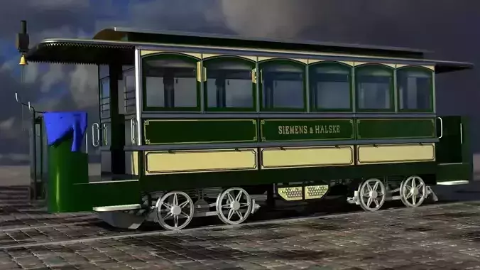 Old tram Siemens and Halske 3D model