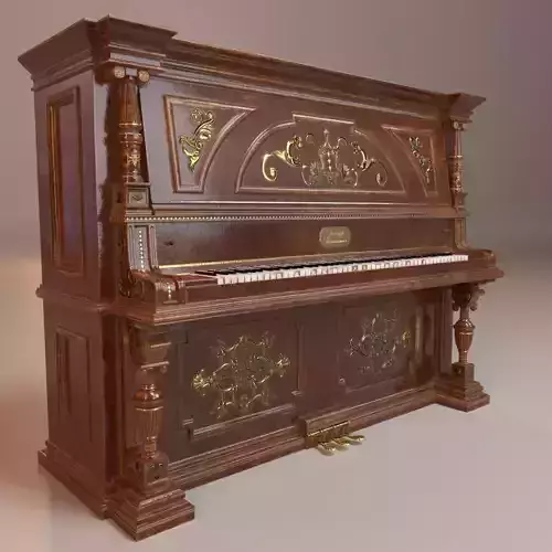 PBR Vintage Piano Low-poly 3D model