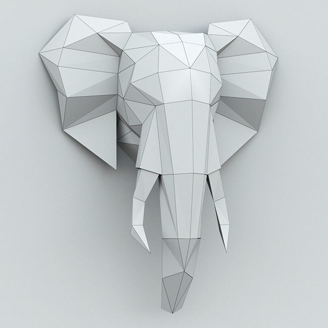ELEPHANT PAPER HEAD 3D model_8