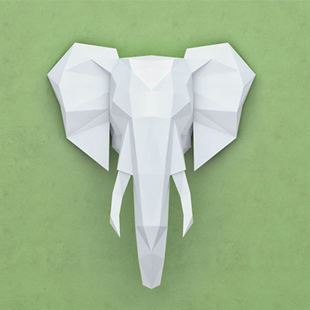 ELEPHANT PAPER HEAD 3D model_3