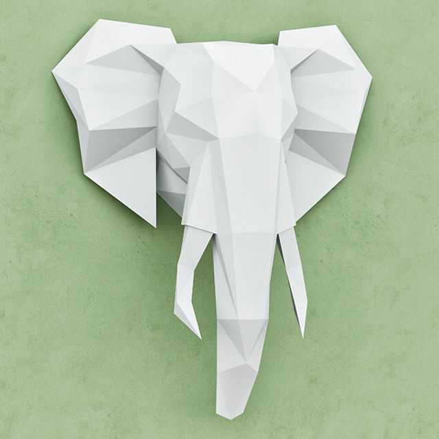 ELEPHANT PAPER HEAD 3D model_5