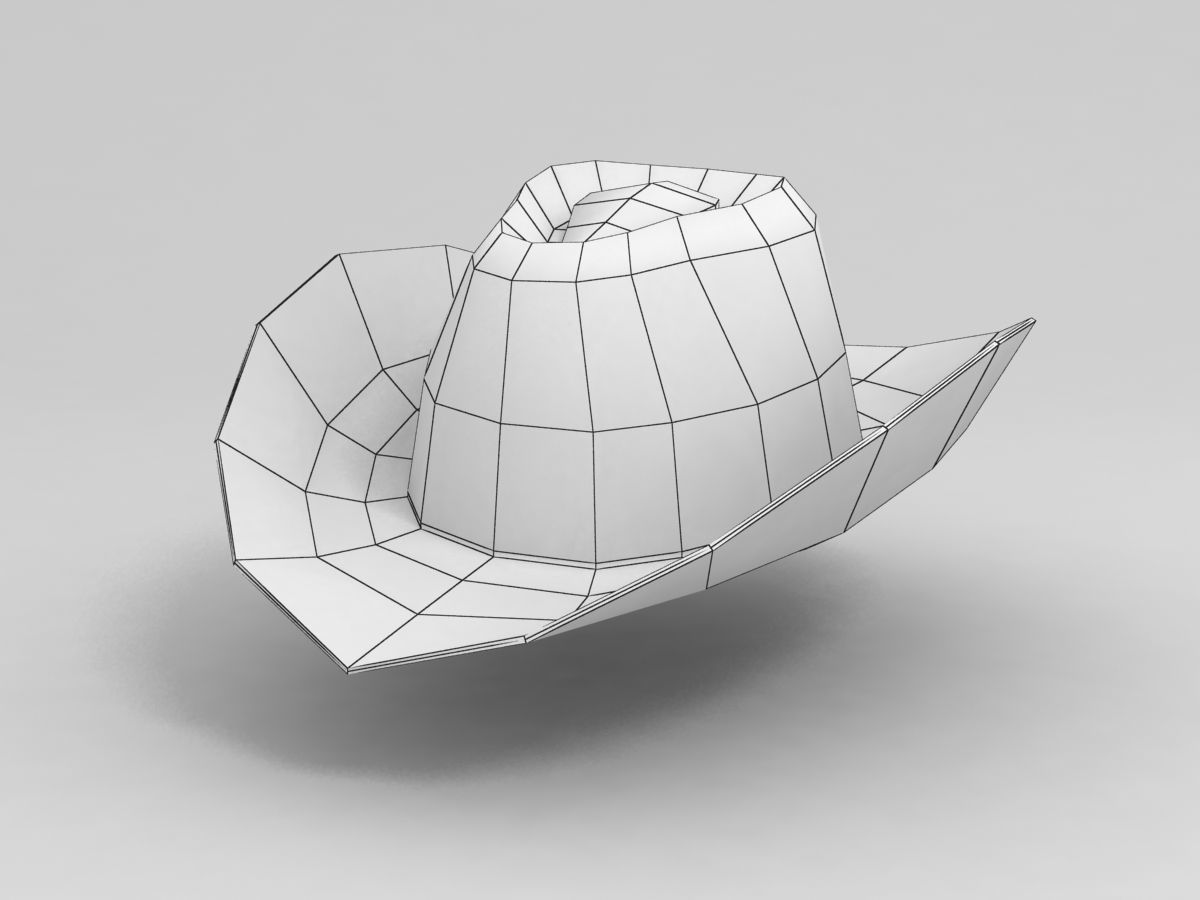 Cowboy Hat Low-poly 3D model_2
