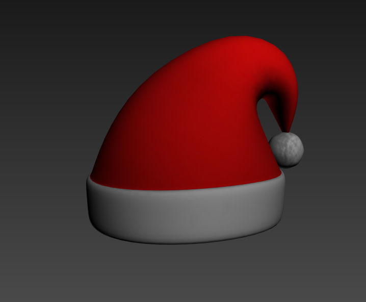 Santa Hat Low-poly 3D model_3