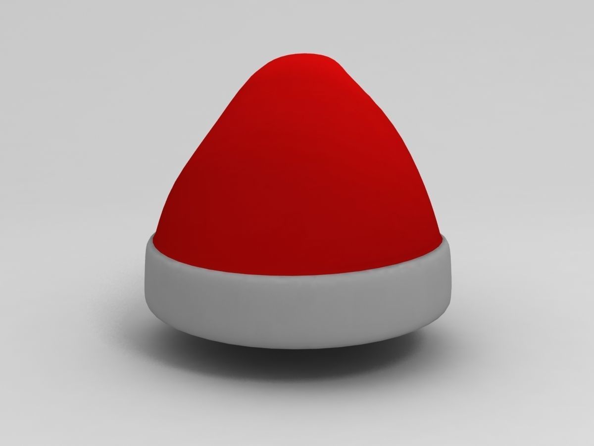 Santa Hat Low-poly 3D model_4