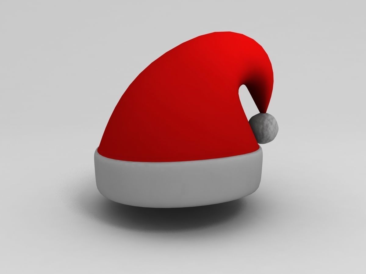 Santa Hat Low-poly 3D model_1