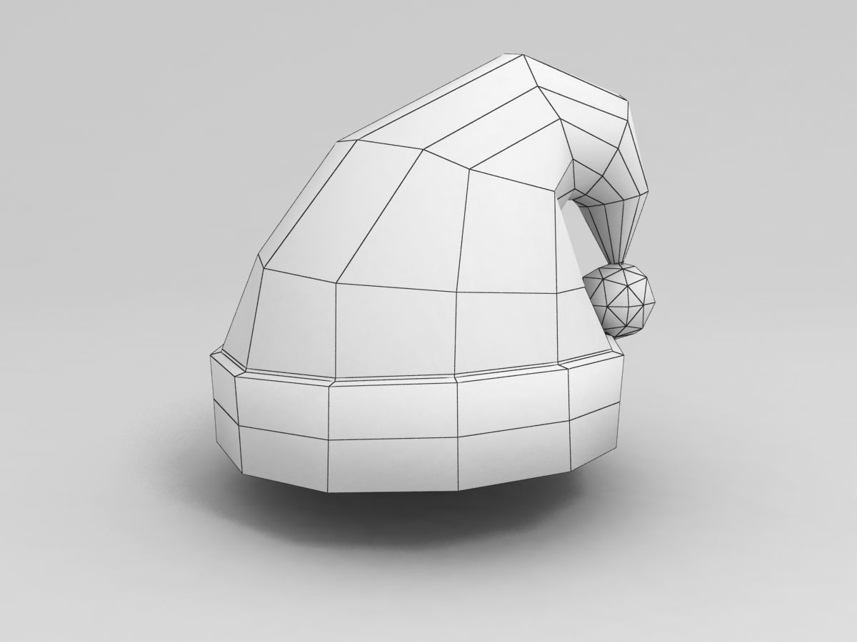 Santa Hat Low-poly 3D model_2