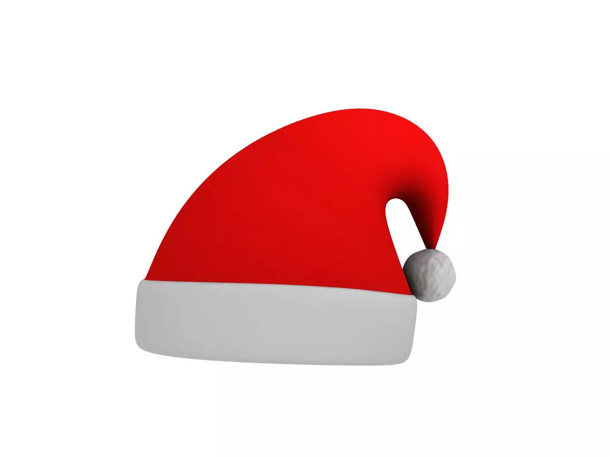 Santa Hat Low-poly 3D model_0