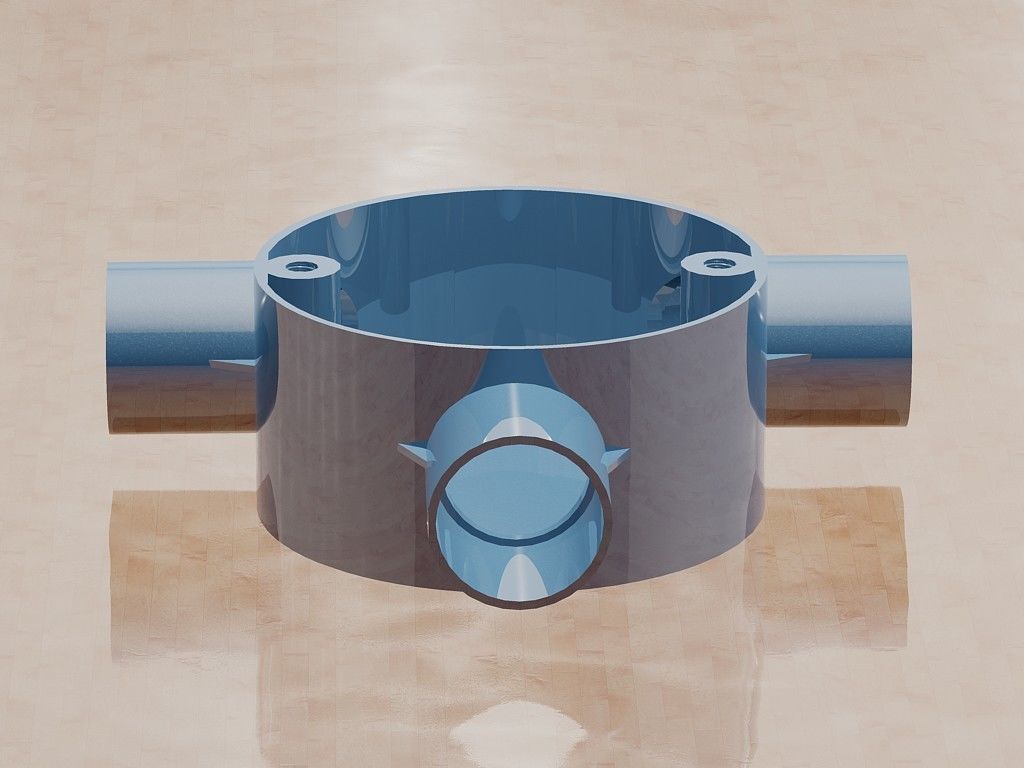Tangent Three Way Conduit Box-20mm 3D print model_1