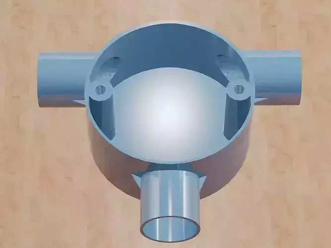 Tangent Three Way Conduit Box-20mm 3D print model