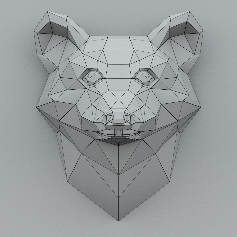 BADGER PAPER HEAD 3D model_3