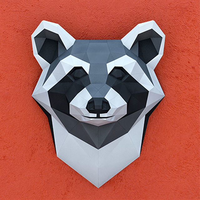 BADGER PAPER HEAD 3D model_2