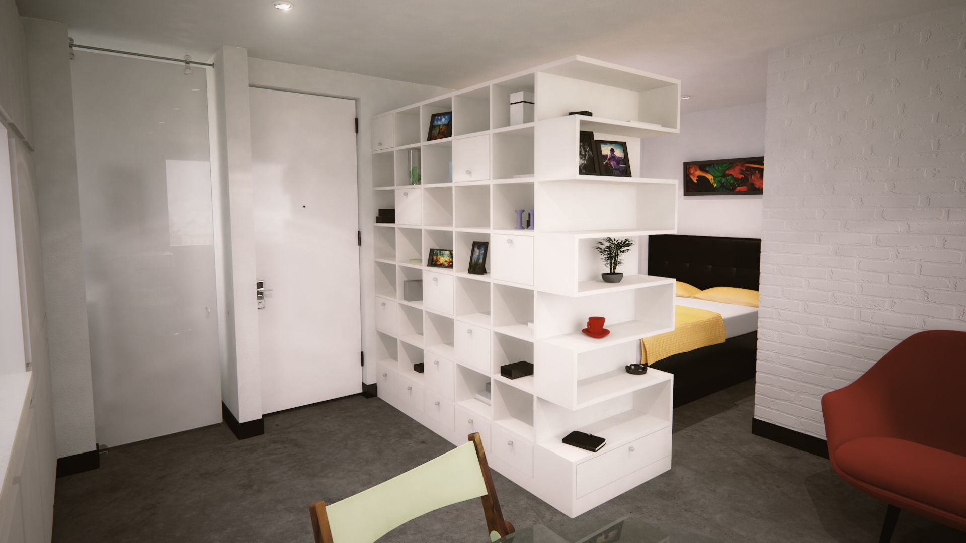 modular library wall unit 3D model_15