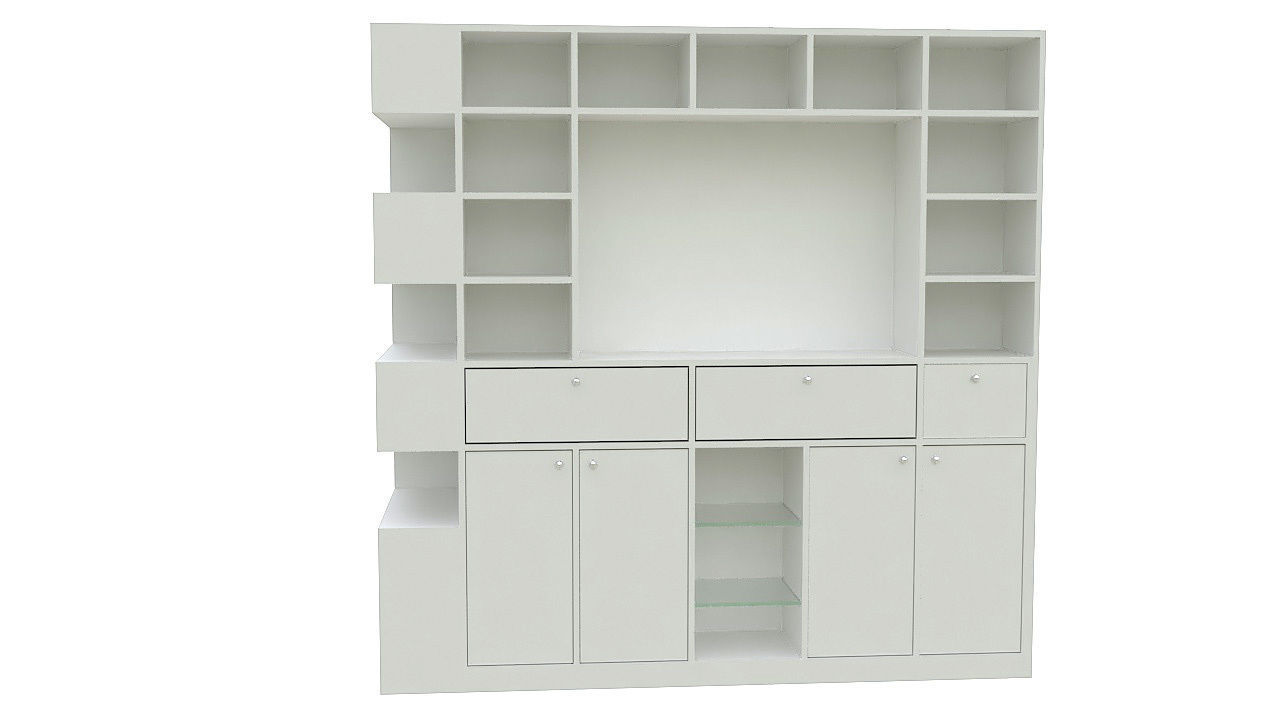 modular library wall unit 3D model_3