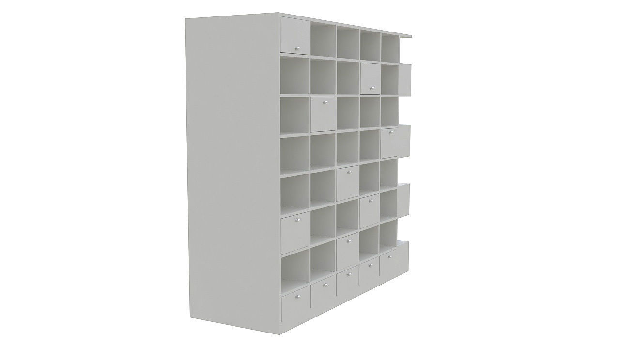 modular library wall unit 3D model_5