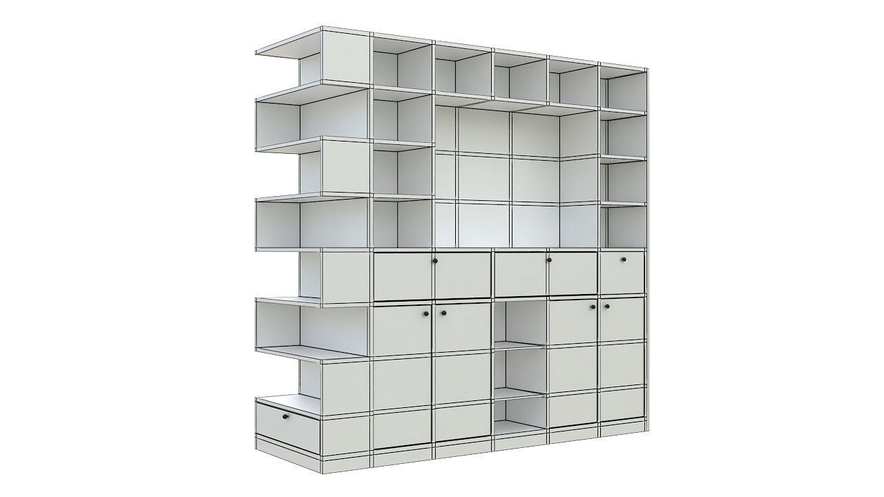 modular library wall unit 3D model_14