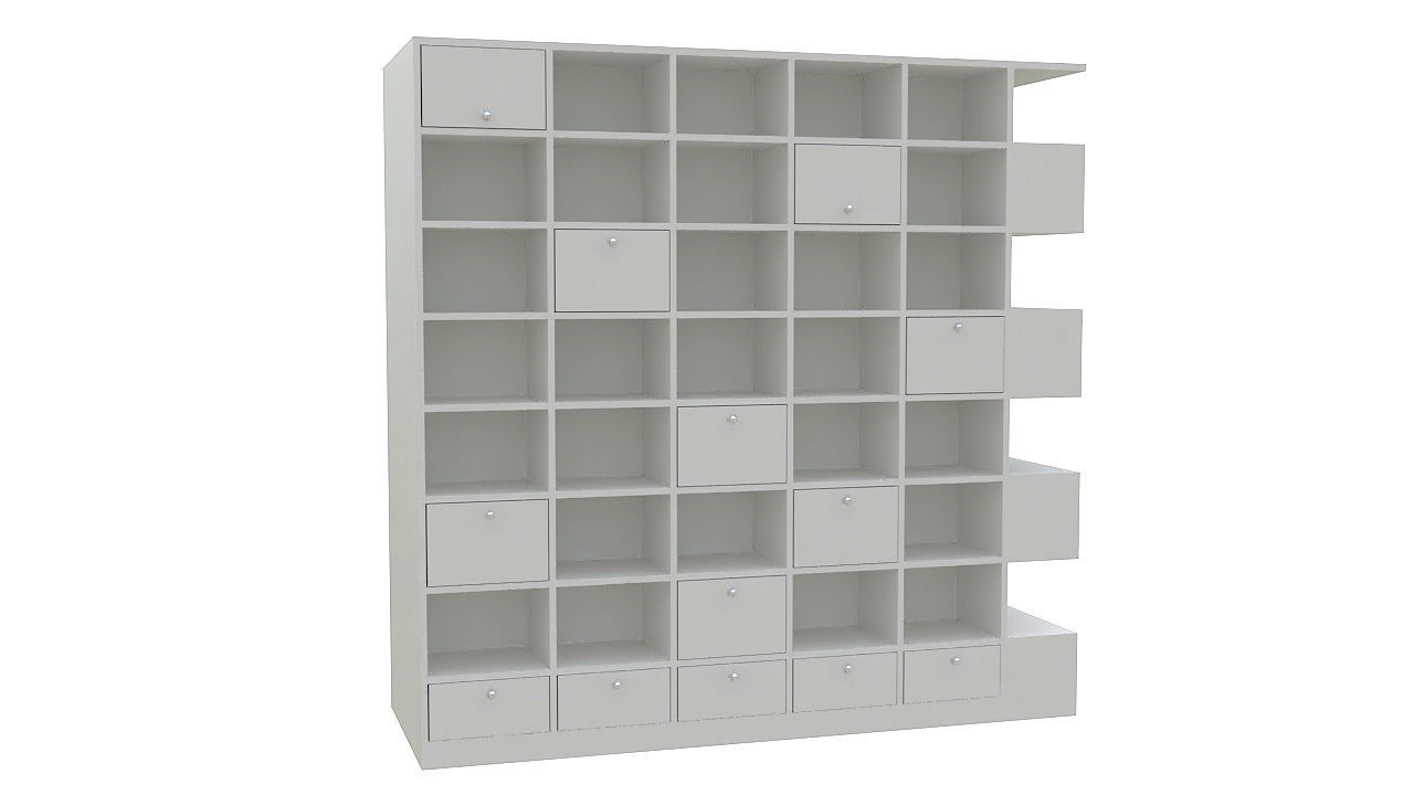 modular library wall unit 3D model_8