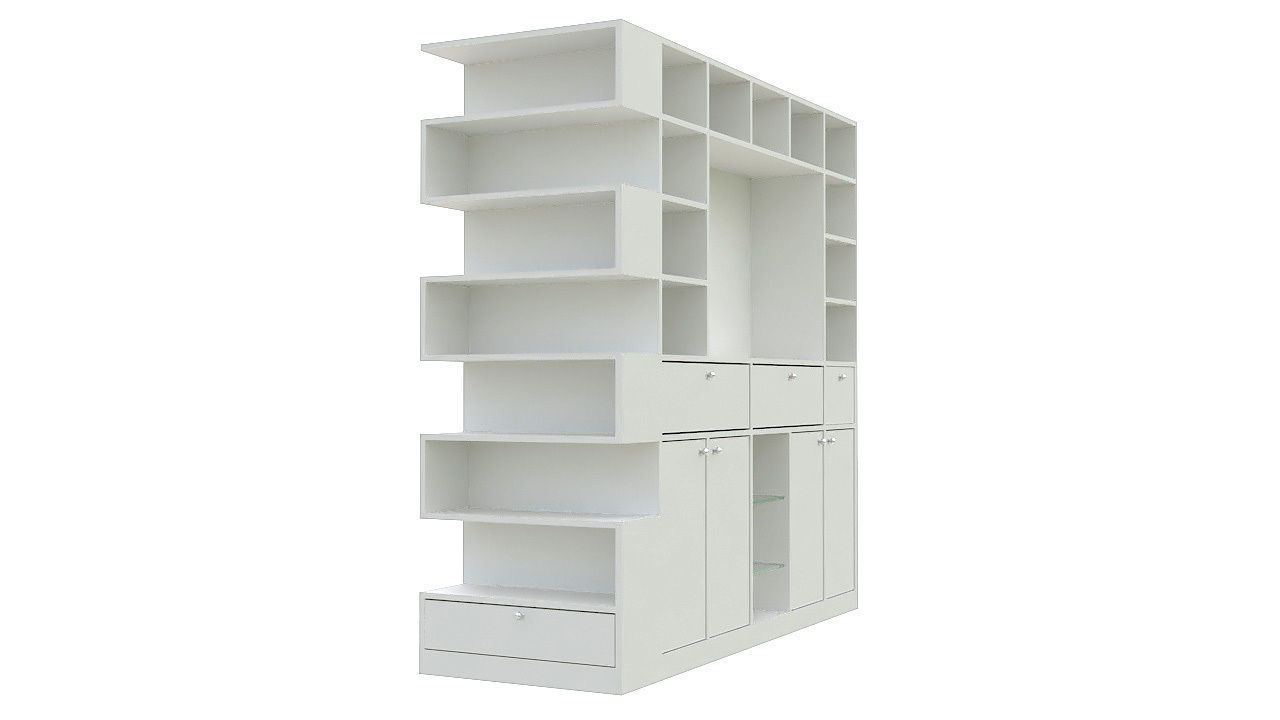 modular library wall unit 3D model_6