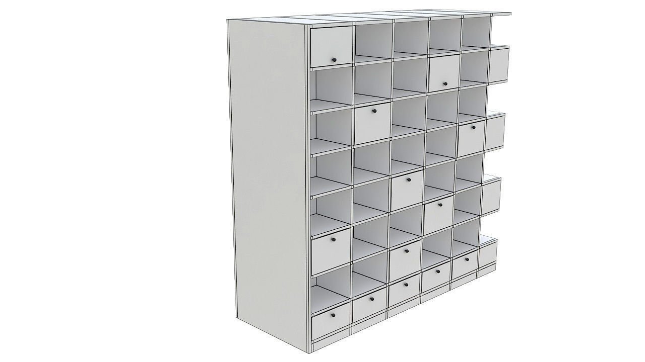 modular library wall unit 3D model_13
