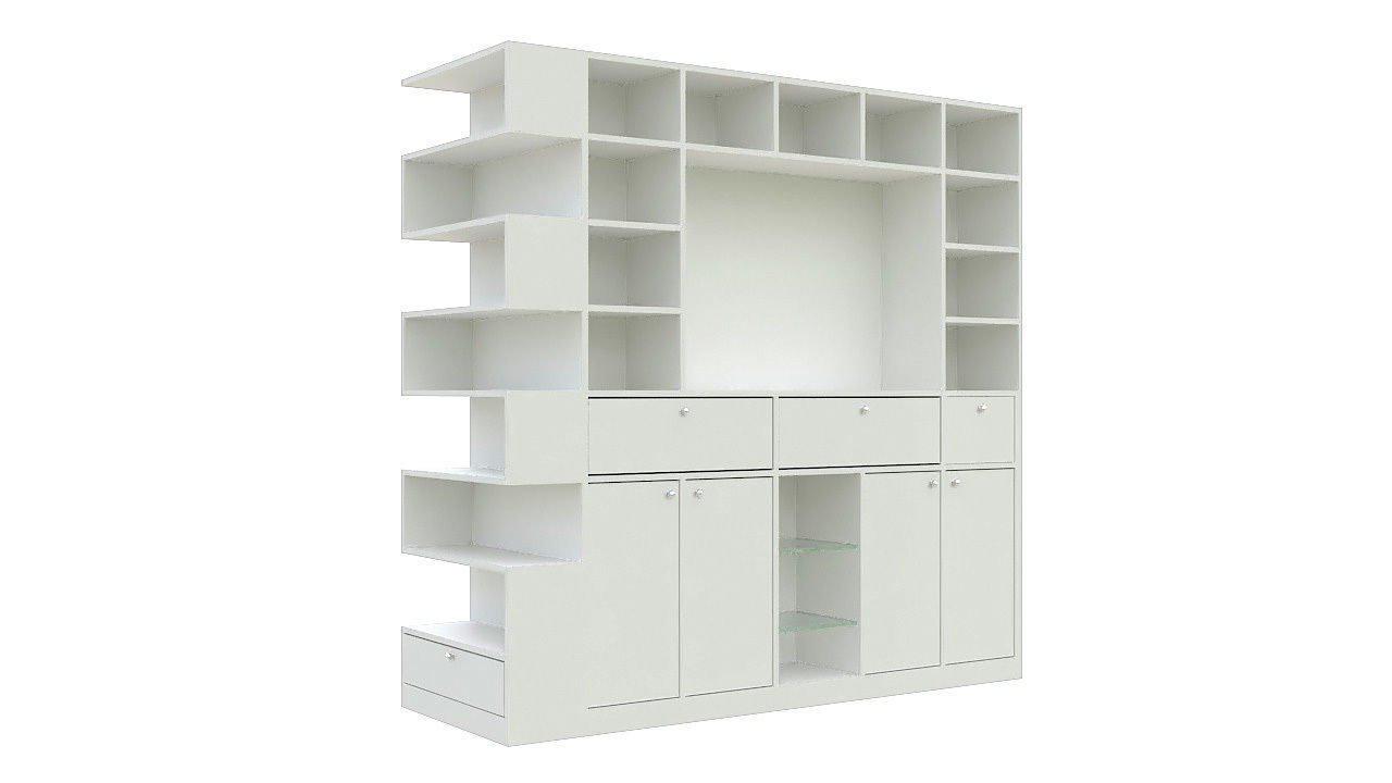 modular library wall unit 3D model_7