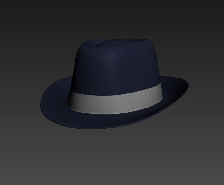 Hat Model fedora Low-poly 3D model_3