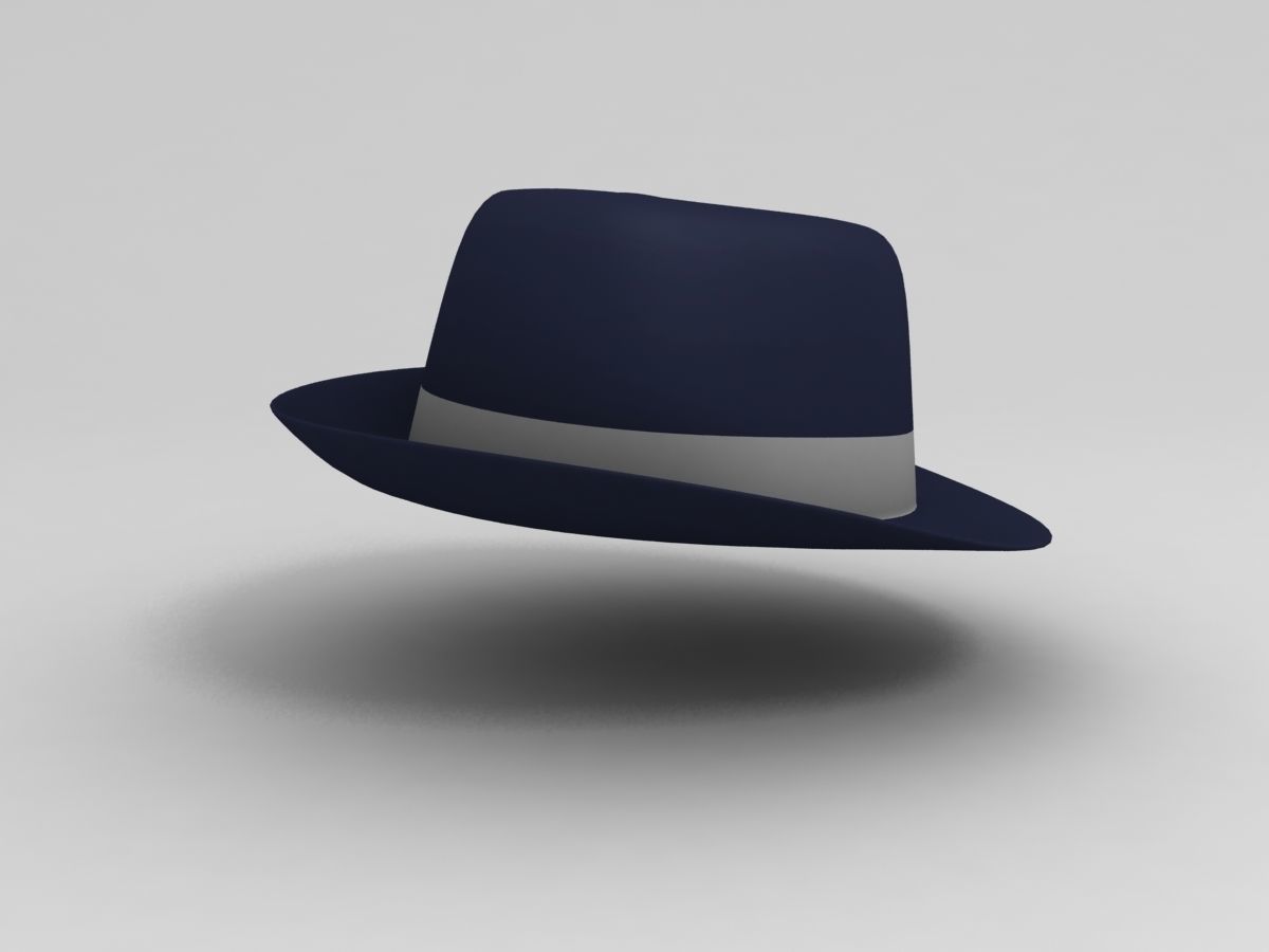 Hat Model fedora Low-poly 3D model_5