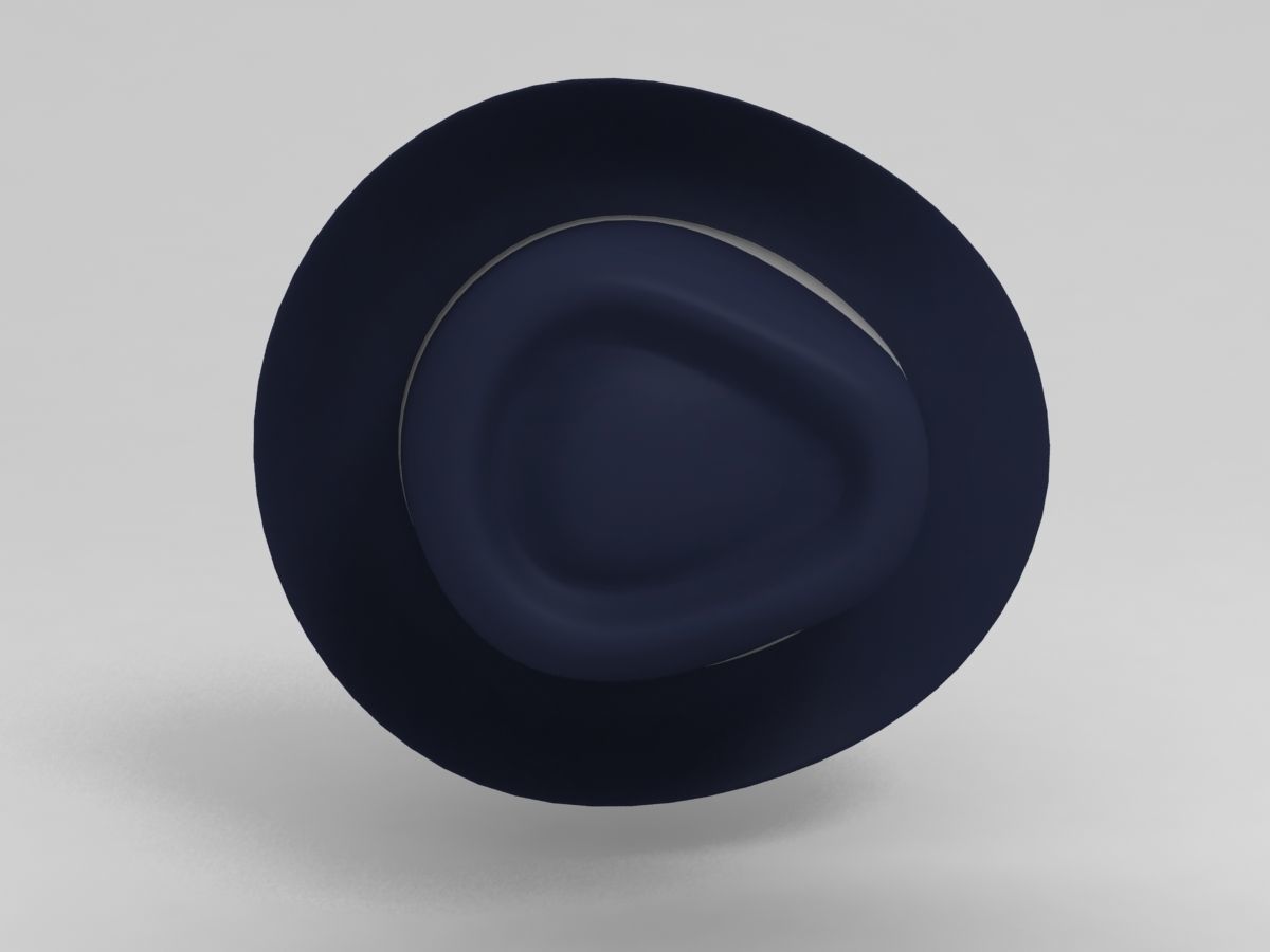 Hat Model fedora Low-poly 3D model_7
