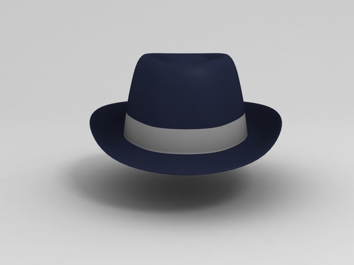 Hat Model fedora Low-poly 3D model_4