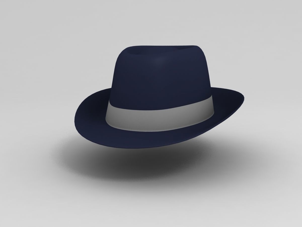 Hat Model fedora Low-poly 3D model_1